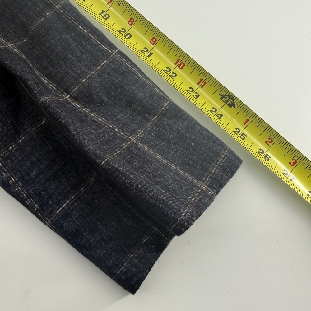 Nordstrom Mens Shop 44R Blue Linen Windowpane Blazer Ormezzano Italy Fabric - Picture 13 of 15
